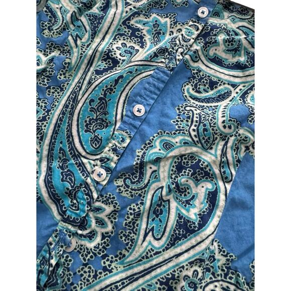 Van Heusen Medium Paisley Button Down Women’s Shirt Career Office Collard Beach - Picture 4 of 9
